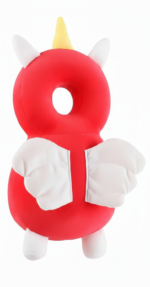 Unicorn Style Baby Head Protection Pillow - Soft Safety Backpack for Toddlers (Red)