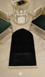 Minimalist Velvet Prayer Mat (Sajadah) – Jet Black - Image 2